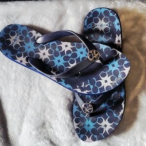 Coach Blue and White Sandals